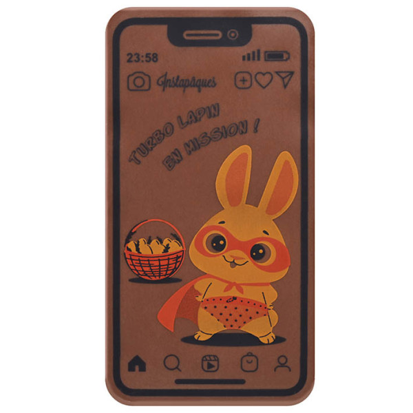 Feuilles imprimées 'Turbo lapin' pour smartphones