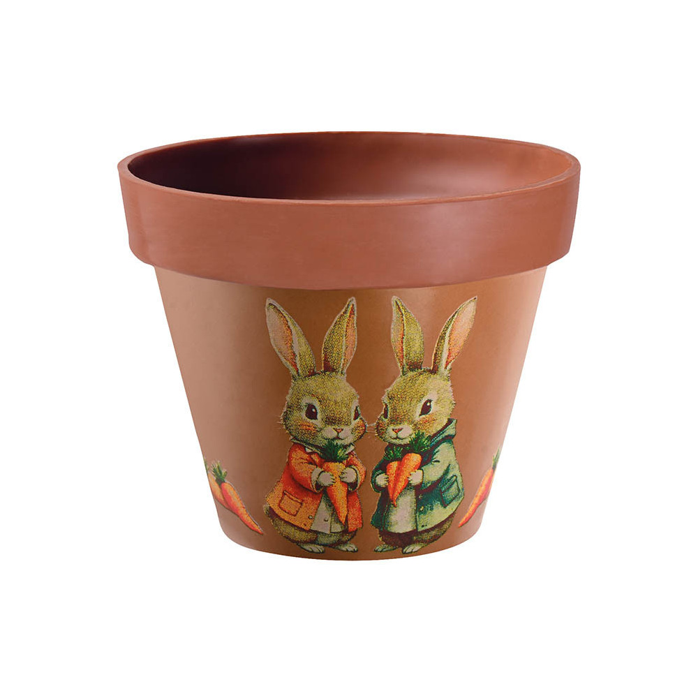Feuilles imprimées 'Mon petit lapin' pour pot de fleurs