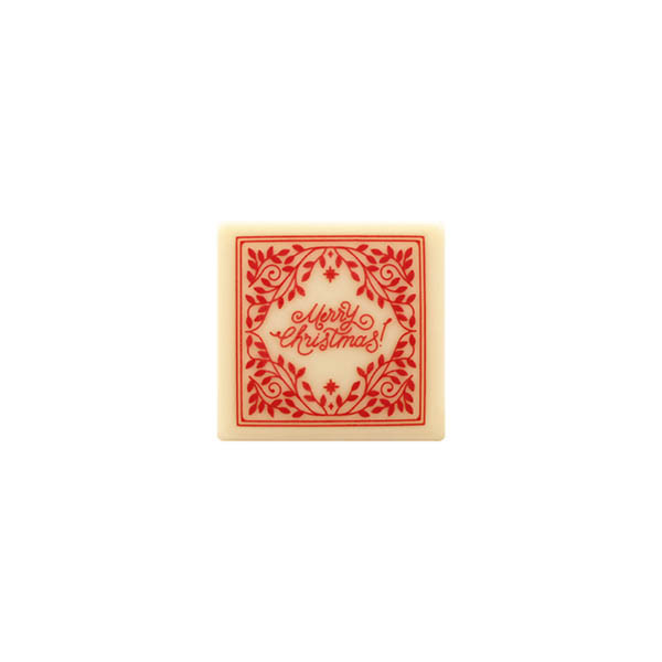 Squares White chocolate "Merry Christmas"