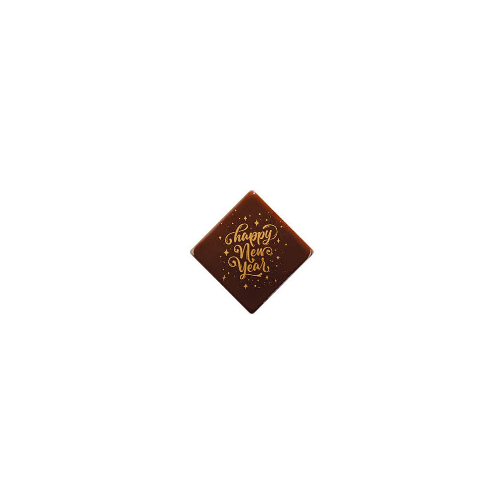 Carrés en chocolat noir 'Happy New Year'