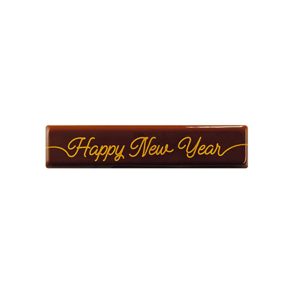 Rectangles en chocolat noir 'Happy New Year'