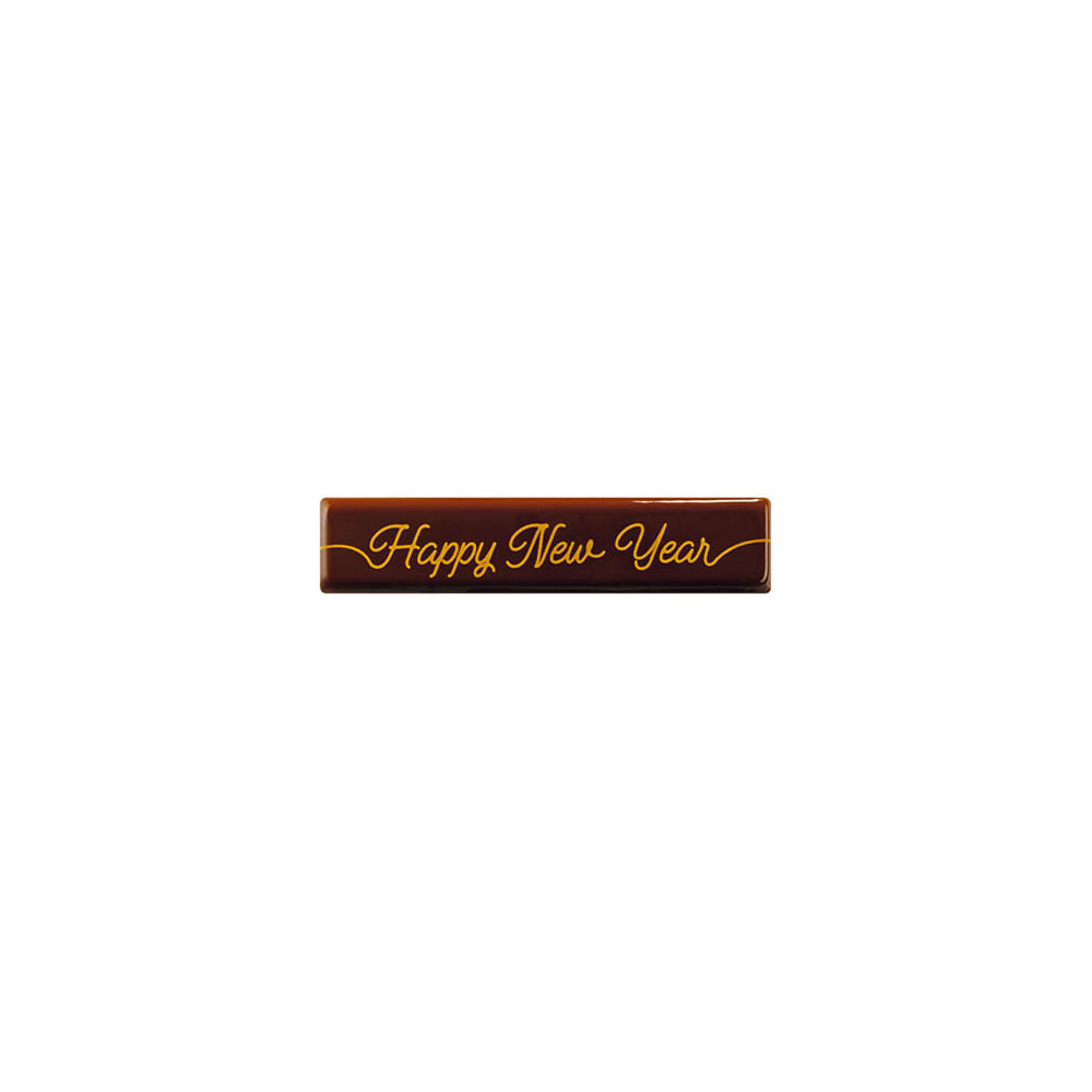 Rectangles en chocolat noir 'Happy New Year'