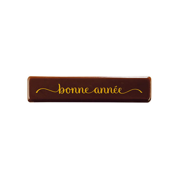 Rectangles en chocolat noir 'Bonne Année'