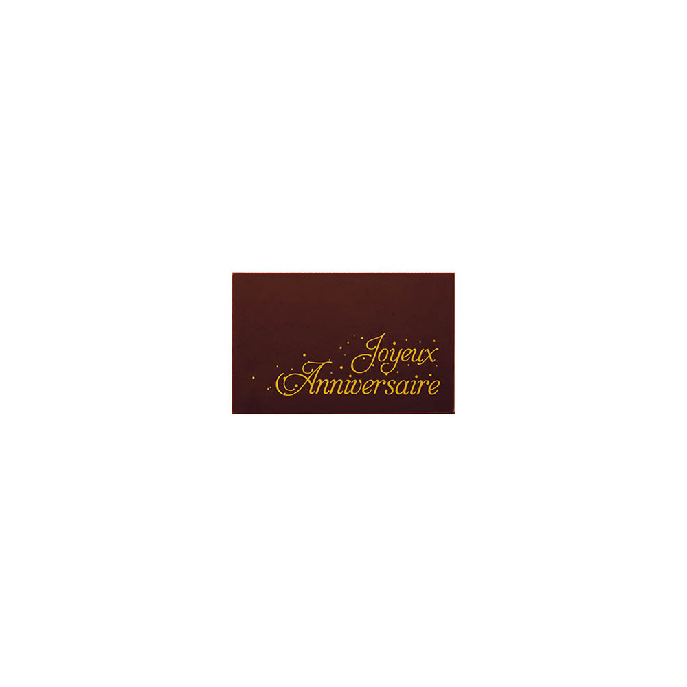Rectangles en chocolat noir 'Joyeux Anniversaire'
