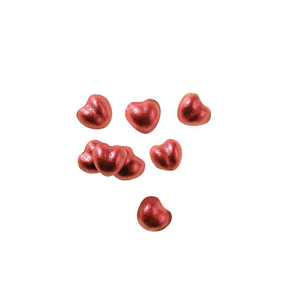 Cœurs en chocolat noir scintillants rubis