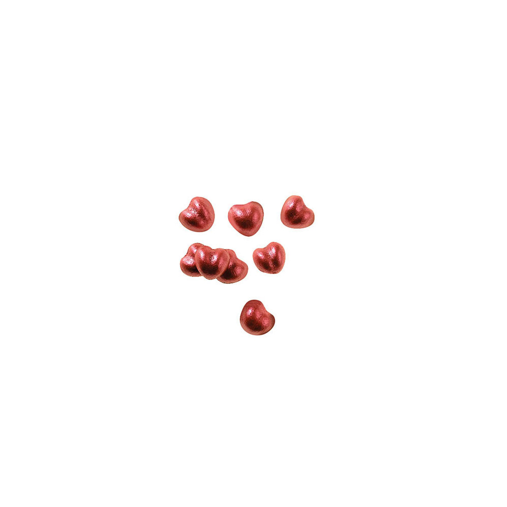 Cœurs en chocolat noir scintillants rubis