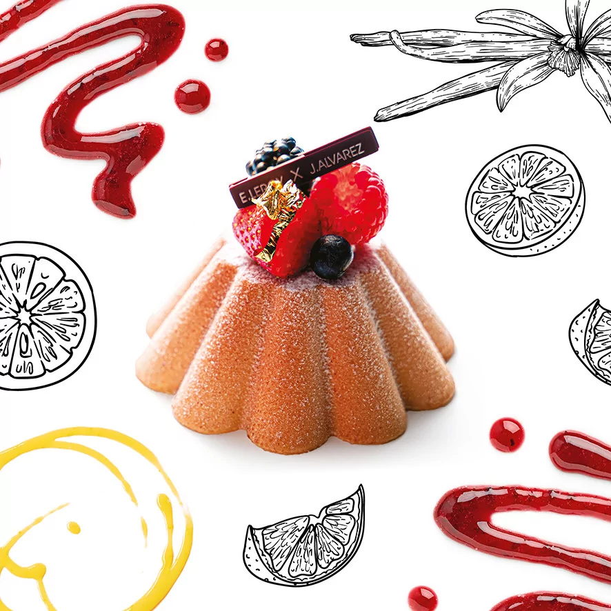 Charlotte fruits rouges, vanille, citron, tonka